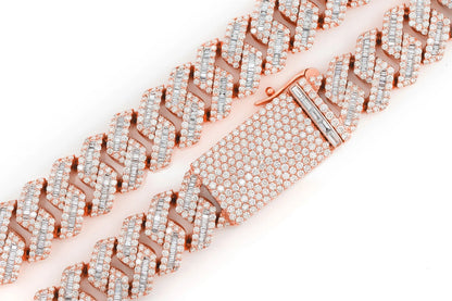 17MM RAISED BAGUETTE MIAMI CUBAN LINK DIAMOND NECKLACE 14K SOLID GOLD 53.65CTW