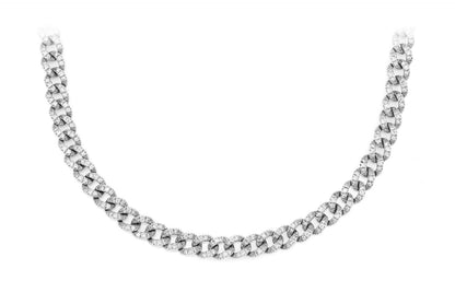 COLIER CU DIAMANTE CU LEGĂTURĂ CUBANĂ DE 5 MM, AUR MASIV DE 14K, 2,75 CT
