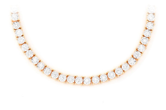 6PT MIRACLE SET DIAMOND TENNIS NECKLACE 14K SOLID GOLD 8.95CTW