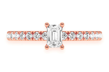THINN - .25CT EMERALD CUT - DIAMOND ENGAGEMENT RING
