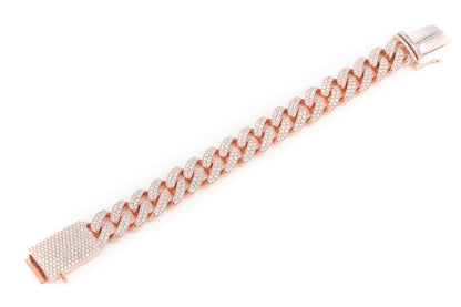 16MM MIAMI CUBAN DIAMOND BRACELET 14K SOLID GOLD 12.25CTW