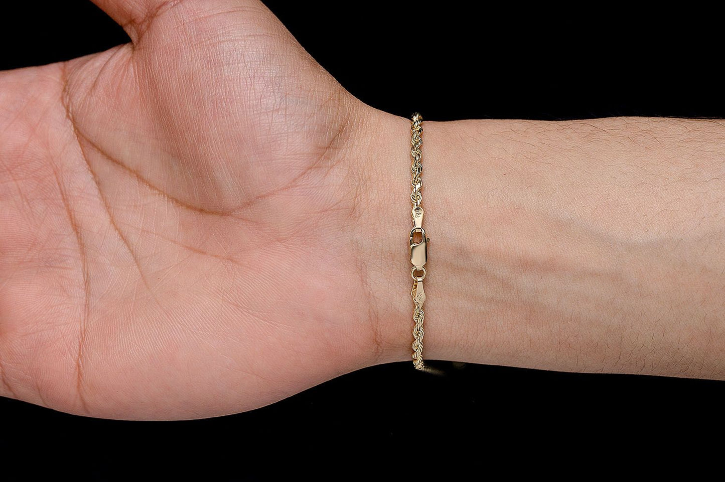 3MM ROPE - 14K SOLID GOLD BRACELET