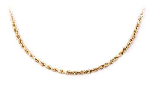 2MM ROPE 14K SOLID GOLD CHAIN