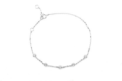 BEAD & BEZEL DIAMOND BRACELET 14K SOLID GOLD 0.05CTW