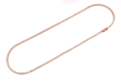 7PT PRONG SET TENNIS NECKLACE 14K   13.50CTW