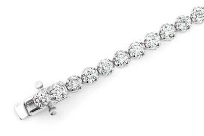 6PT CROWN SET DIAMOND TENNIS BRACELET 14K SOLID GOLD 3.00CTW