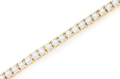 2PT MIRACLE SET DIAMOND BRACELET 14K SOLID GOLD 1.25CTW