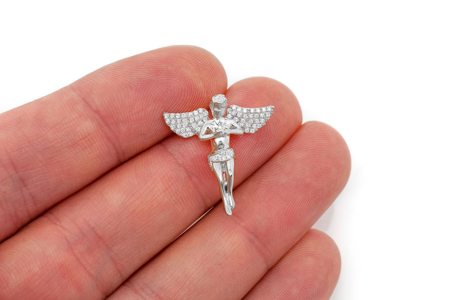 PANDANT CU DIAMANT ANGEL, AUR MASIV DE 14K, 0.33CTW