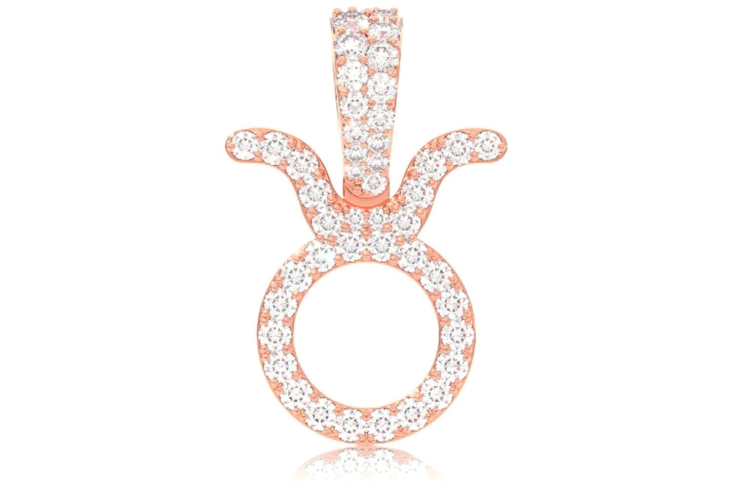 Pandantiv Zodiac Taur cu Diamant Aur Masiv de 14K 0.75CT