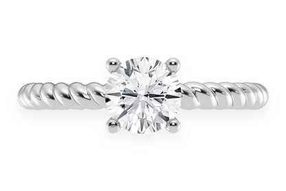 0.75CT ROUND SOLITAIRE - TWIST BAND - DIAMOND ENGAGEMENT RING