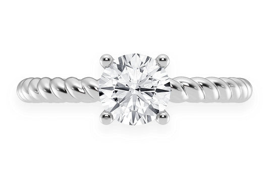 0.75CT ROUND SOLITAIRE - TWIST BAND - DIAMOND ENGAGEMENT RING