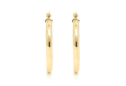3MM HOOP EARRINGS 14K SOLID GOLD SMALL