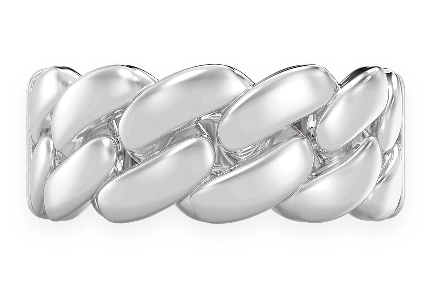 WIDE MIAMI CUBAN BAND RING 14K SOLID GOLD