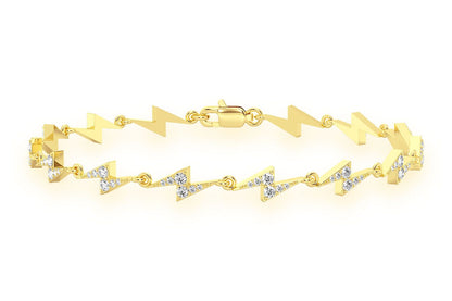 LIGHTNING BOLT ETERNITY DIAMOND BRACELET 14K SOLID GOLD 1.25CTW
