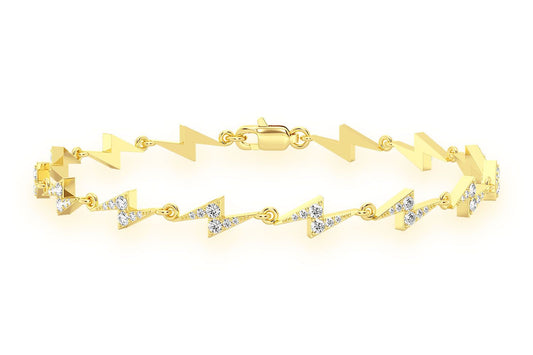 LIGHTNING BOLT ETERNITY DIAMOND BRACELET 14K SOLID GOLD 1.25CTW
