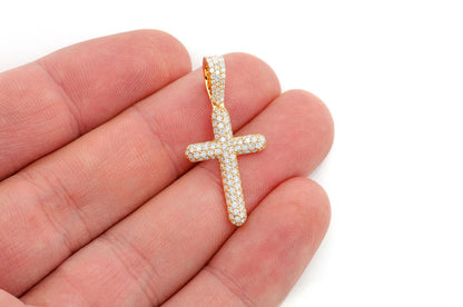 Подвеска Bubble Cross с бриллиантами, цельное золото 14 карат, 1,10 карата