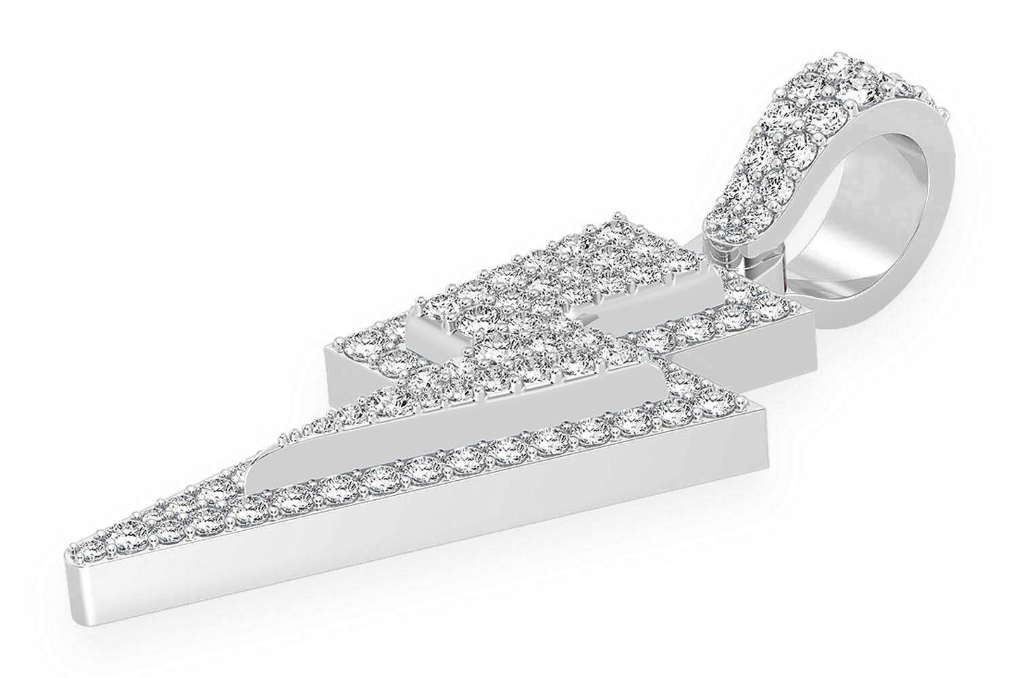LIGHTNING BOLT DIAMOND PENDANT 14K SOLID GOLD 1.25CTW