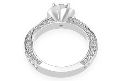.75CT ROUND SOLITAIRE - FLORAL TWIST HALO - DIAMOND ENGAGEMENT RING