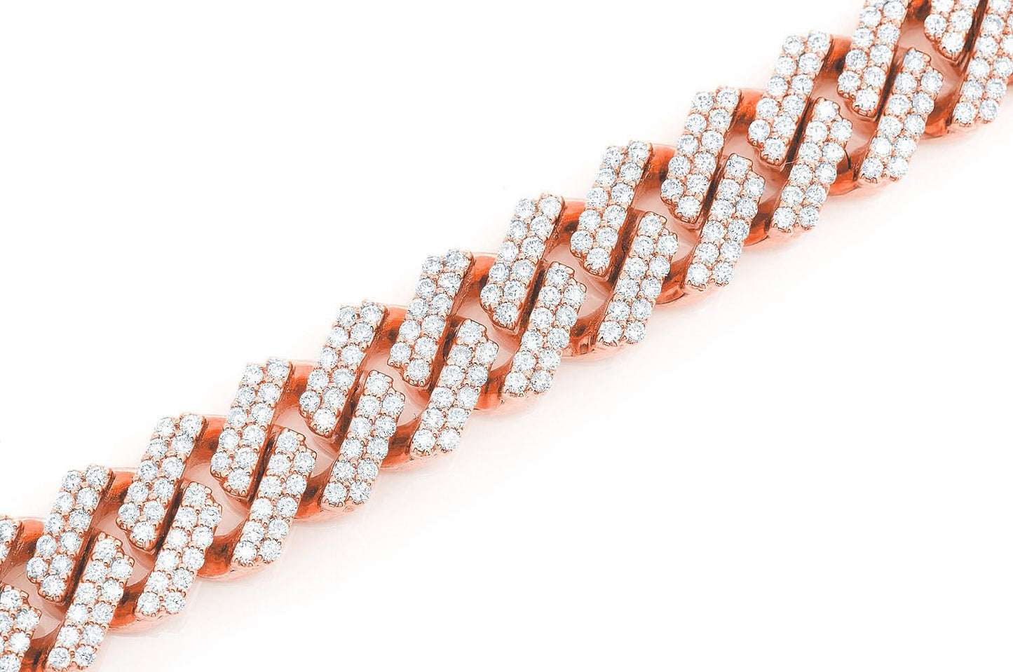 11MM RAISED DIAMOND CUBAN LINK BRACELET 14K SOLID GOLD 8.50CTW