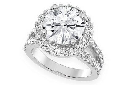 3.00CT ROUND SOLITAIRE - TWO ROW SPLIT - DIAMOND ENGAGEMENT RING