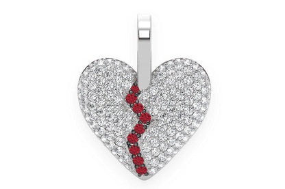 Pandantiv cu diamant „Heartbreaker Broken Heart” din aur masiv de 14K, 0,50 ct