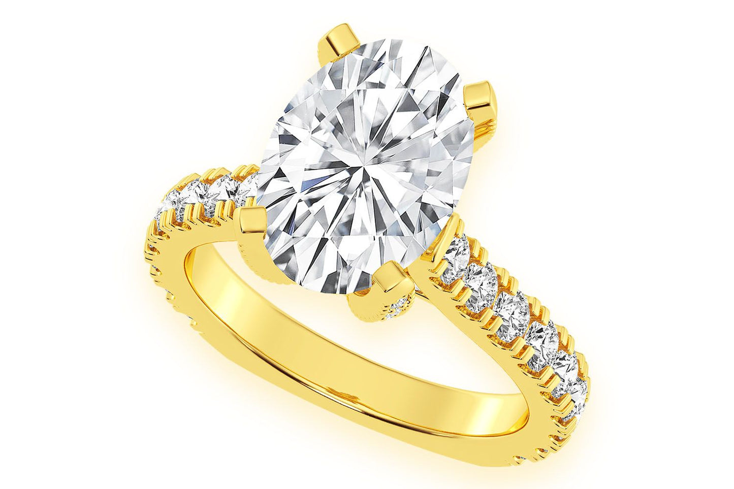 THINN - 3.00CT OVAL DIAMOND ENGAGEMENT RING 14K SOLID GOLD