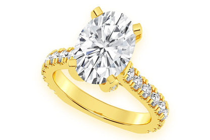 THINN - 3.00CT OVAL DIAMOND ENGAGEMENT RING 14K SOLID GOLD