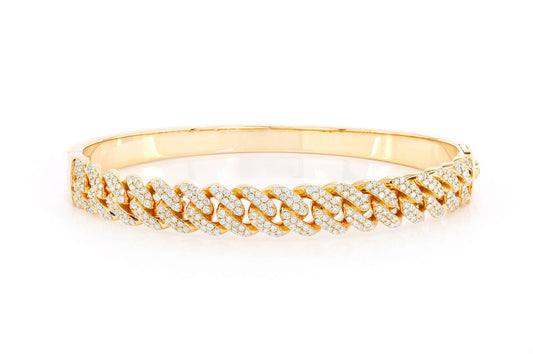 SMALL CUBAN BANGLE BRACELET 14K   1.50CTW