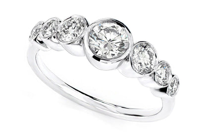 7 BEZEL SET DIAMOND ENGAGEMENT RING - 1.20CTW