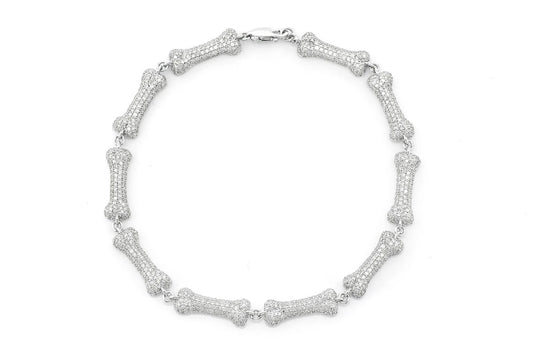BRĂȚARĂ DOG BONE ETERNITY CU DIAMANTE, AUR MASIV DE 14K, 5.50 CT 