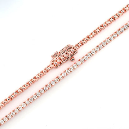 DIAMOND TENNIS NECKLACE SOLID GOLD 2.85CTW