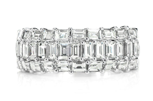 INEL CU 3 RÂNDURI DE BAGHETĂ ȘI DIAMANTE, AUR MASIV DE 14K, 2,35 CT