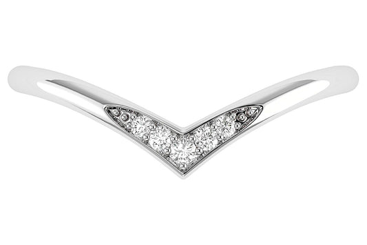 INEL CU DIAMANT ÎN FORMĂ DE V 14K
