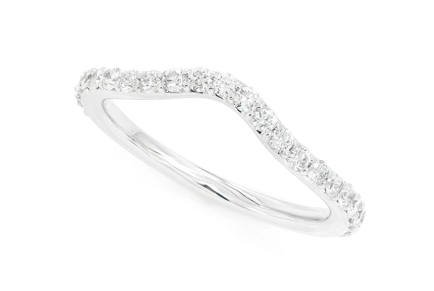 PITCH A CURVED DIAMOND BAND 14K SOLID GOLD 0.40CTW