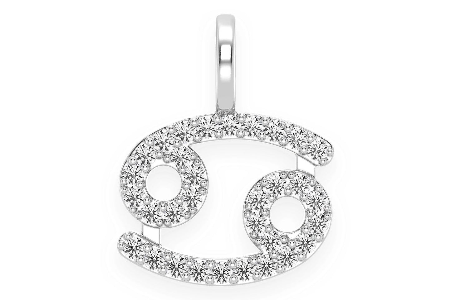 Pandantiv cu diamant și zodiac Rac, aur masiv de 14K, 0.10 ct