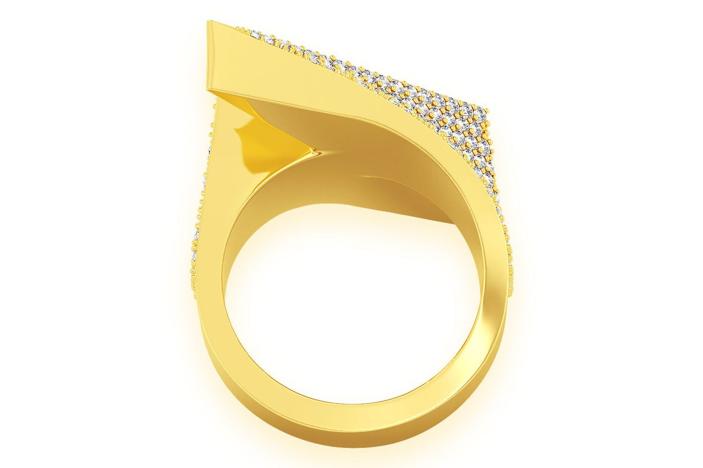 LIGHTNING BOLT DIAMOND RING 14K SOLID GOLD 2.25CTW
