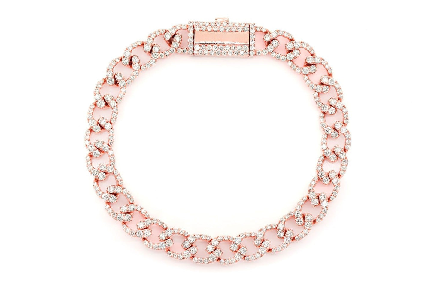 8MM ELONGATED MIAMI CUBAN DIAMOND BRACELET 14K SOLID GOLD 6.25CTW