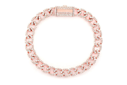 8MM ELONGATED MIAMI CUBAN DIAMOND BRACELET 14K SOLID GOLD 6.25CTW