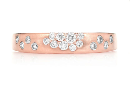 GYPSY SET DIAMOND CLUSTER BAND RING 14K SOLID GOLD 0.33CTW