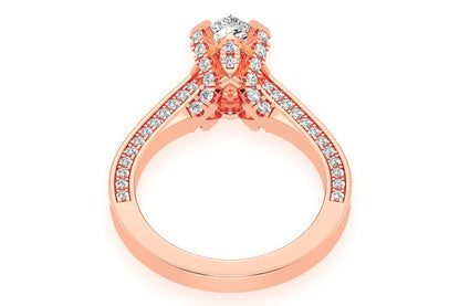 CHANT - 1.50CT PEAR SOLITAIRE - DELUXE ONE ROW SCALLOP - DIAMOND ENGAGEMENT RING