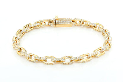 ROLO DIAMOND BRACELET 14K SOLID GOLD 12.00CTW