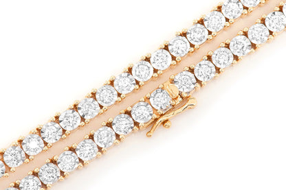 6PT MIRACLE SET DIAMOND TENNIS NECKLACE 14K SOLID GOLD 8.95CTW