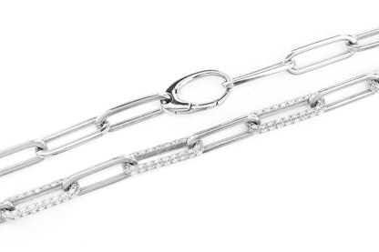 ALTERNATING ELONGATED DIAMOND ROLO LINK 18" NECKLACE 14K SOLID GOLD 5.35CTW