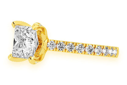 THINN - 3.00CT PRINCESS CUT - DIAMOND ENGAGEMENT RING