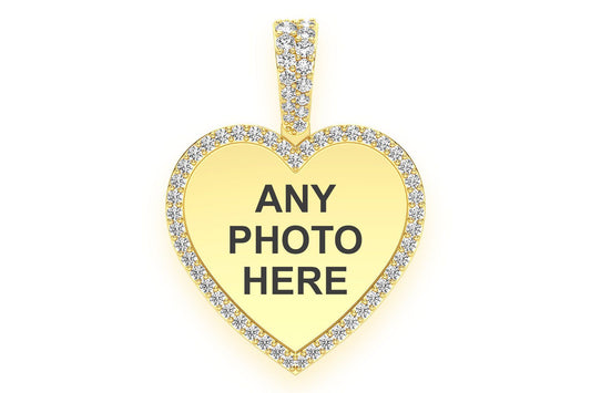 HEART PICTURE DIAMOND PENDANT 14K SOLID GOLD 0.40CTW