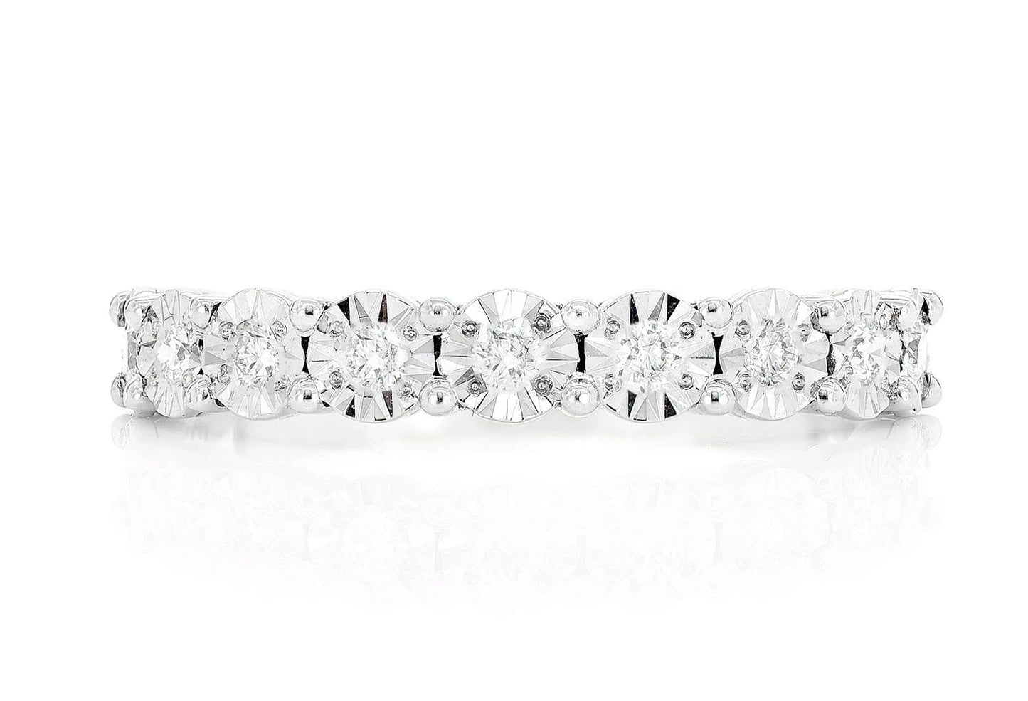 ROUND MIRACLE SET DIAMOND RING 14K SOLID GOLD 0.20CTW