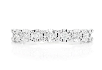 ROUND MIRACLE SET DIAMOND RING 14K SOLID GOLD 0.20CTW