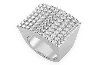 SQUARE SIGNET DIAMOND RING 14K SOLID GOLD 2.50CTW