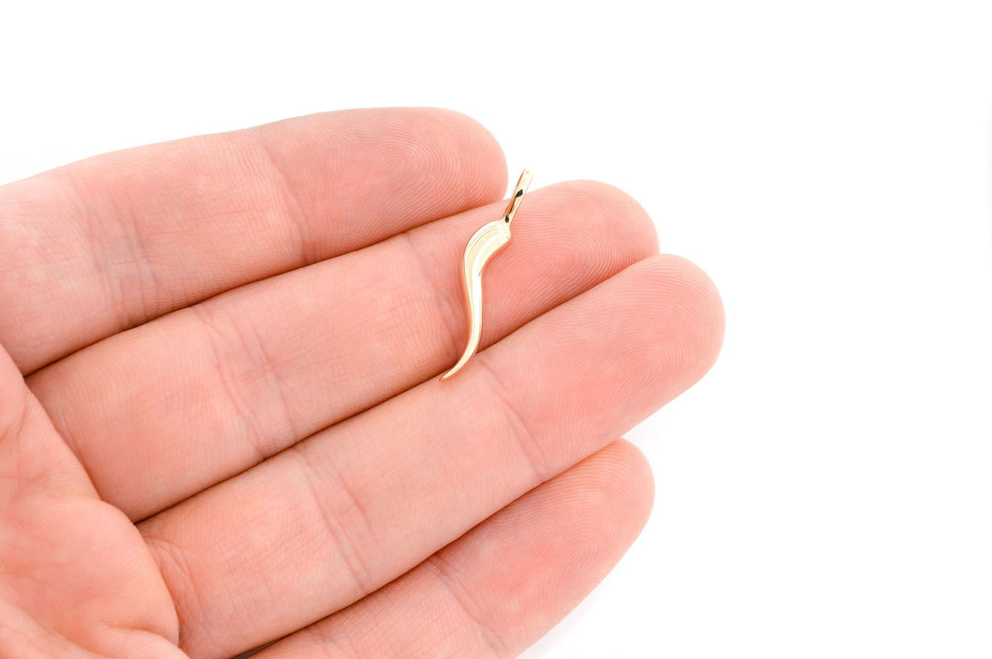 ITALIAN HORN PENDANT 14K SOLID GOLD