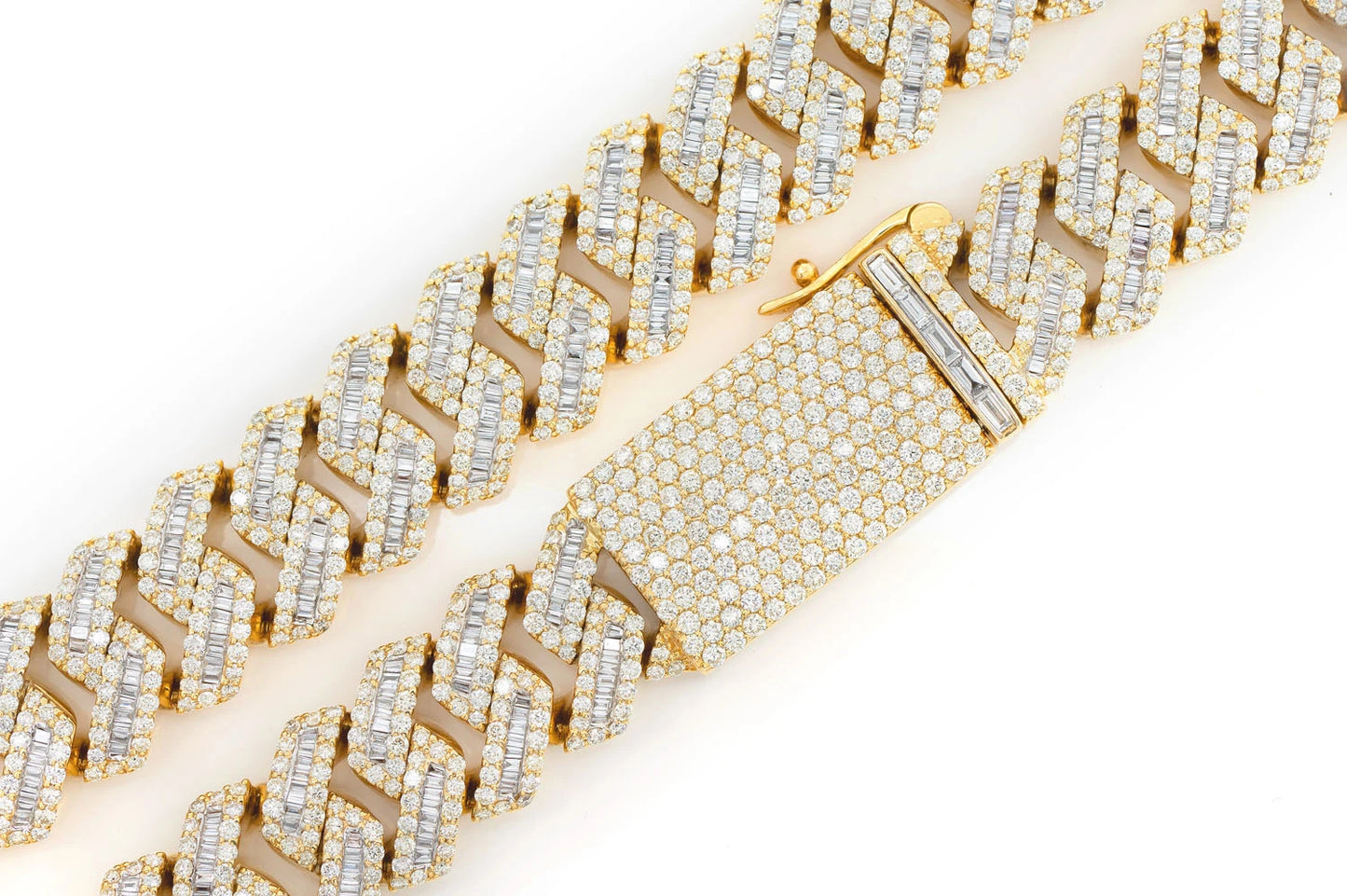 17MM RAISED BAGUETTE MIAMI CUBAN LINK DIAMOND NECKLACE 14K SOLID GOLD 53.65CTW